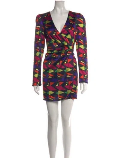 Pre-owned Area Printed Mini Dress In Multicolor