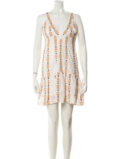 Pre-owned Area Printed Mini Dress In Neutral
