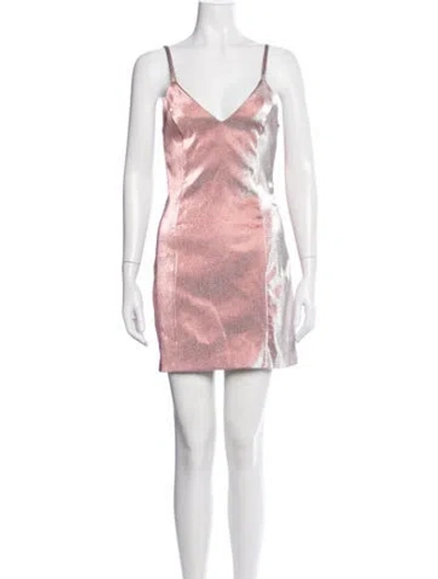 Pre-owned Area Printed Mini Dress In Pink