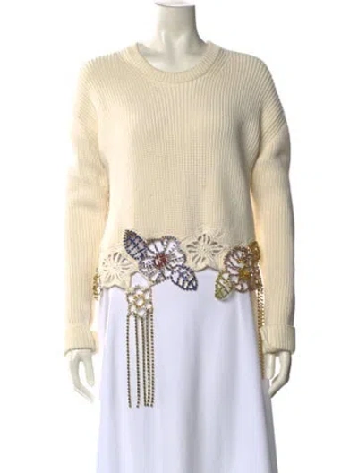 Pre-owned Area Printed Scoop Neck Sweater In Neutral