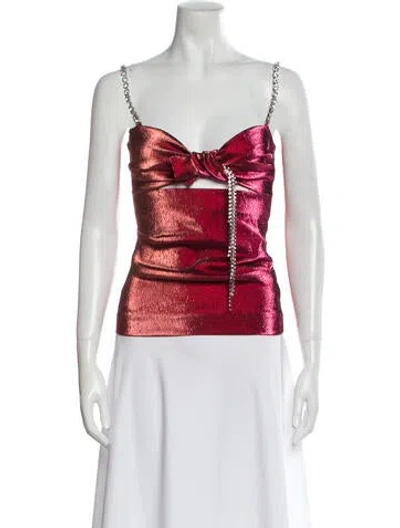 Pre-owned Area Printed Square Neckline Top W/ Tags