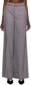 Area Purple Check Trousers In Lilac Multi