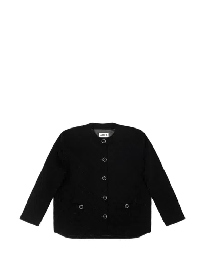 Area Quilted Velvet Jacket In Black