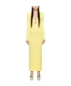 Area Yellow Star Stud Maxi Dress In Cream Yellow