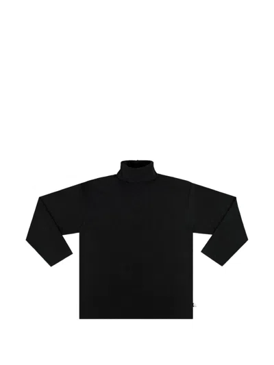 Area Roll-neck Drop-shoulder Top In Black
