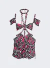 Area Printed Cut-out Silk Minidress In Multi