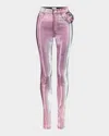 Area Rosette Metallic Stretch Lame Leggings