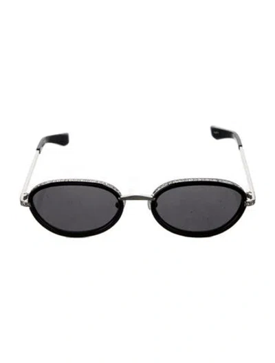 Pre-owned Area Round Tinted Sunglasses In Black/metallic