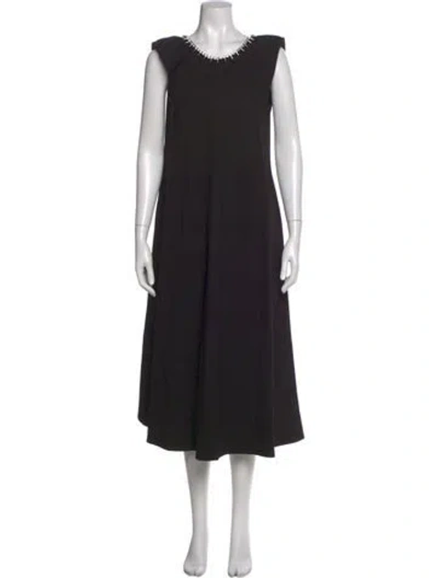 Pre-owned Area Scoop Neck Long Dress In Black