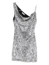 Area Sequin-embellished One-shoulder Dress In Gray