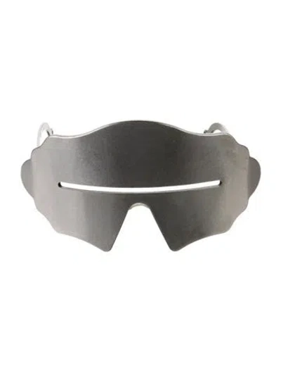 Pre-owned Area Shield Clear Sunglasses In Metallic
