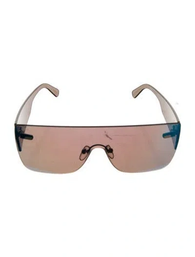 Pre-owned Area Shield Mirrored Sunglasses In Blue