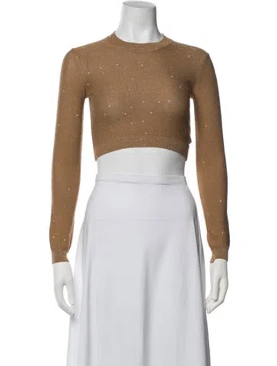 Pre-owned Area Silk Crew Neck Sweater In Neutrals