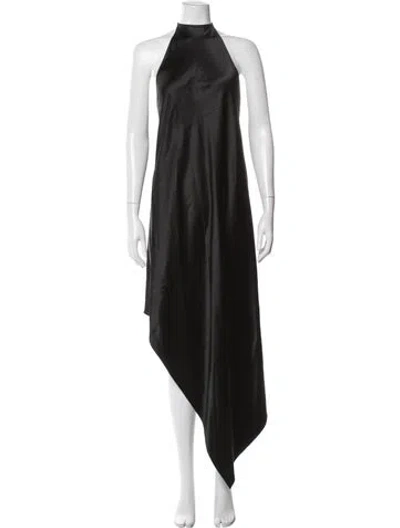 Pre-owned Area Silk Long Dress In Black