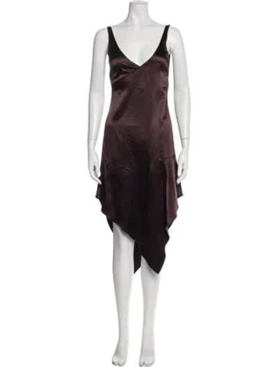 Pre-owned Area Silk Mini Dress In Burgundy
