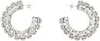 Area Small Crystal Hoop Earrings In Silver