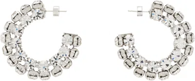 Area Small Crystal Hoop Earrings In Silver