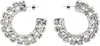 Area Small Crystal Hoop Earrings In Silver