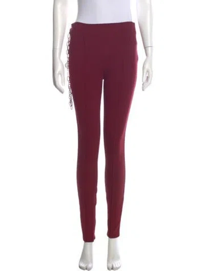 Pre-owned Area Skinny Leg Pants In Burgundy