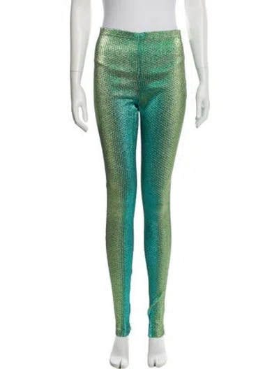 Pre-owned Area Skinny Leg Pants In Green