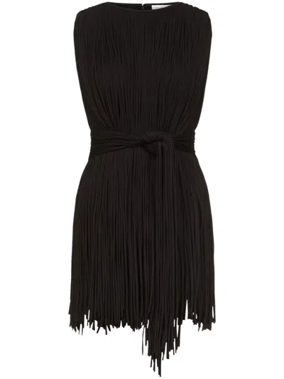 Area Sleeveless Fringe Top Black