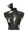 Area Handprint Sleeveless Top In Black