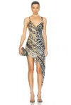 Area Kleid Mit Ketten-print In Multi