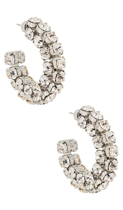 Area Small Crystal Hoop Earrings In Metallic