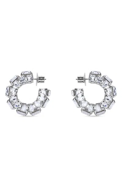 Area Small Crystal Hoop Earrings In Metallic