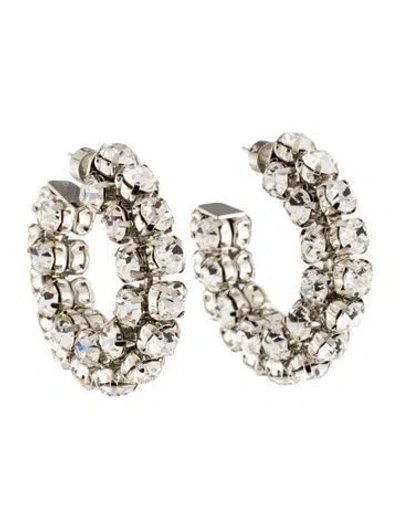Pre-owned Area Small Crystal Hoop Earrings In Multicolor