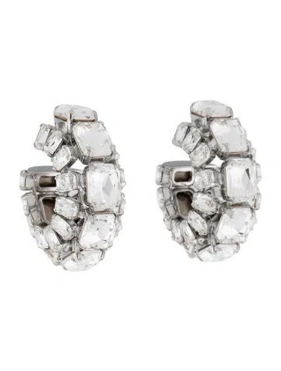 Pre-owned Area Small Crystal Hoop Earrings In Multicolor