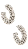 Area Small Crystal Hoop Earrings In Metallic