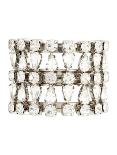 Pre-owned Area Solid Embellished Hair Clip In Silver