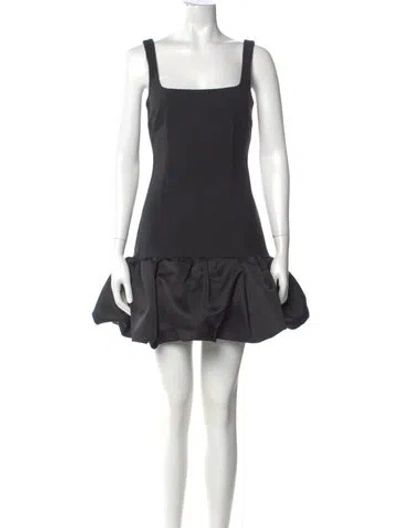 Pre-owned Area Square Neckline Mini Dress In Black