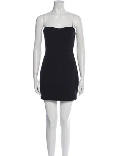 Pre-owned Area Square Neckline Mini Dress In Black