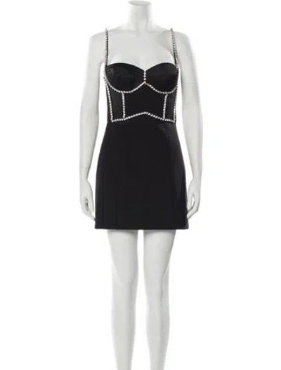 Pre-owned Area Square Neckline Mini Dress In Blue