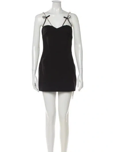 Pre-owned Area Square Neckline Mini Dress In Gray