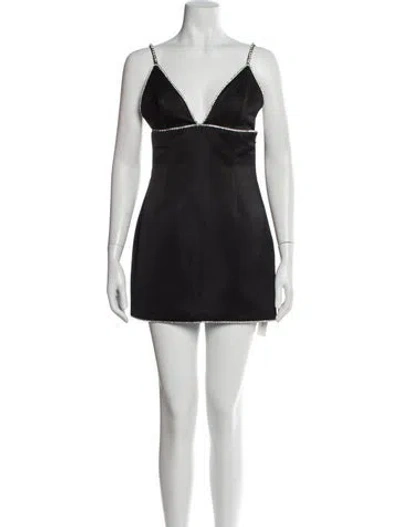 Pre-owned Area Square Neckline Mini Dress In Gray