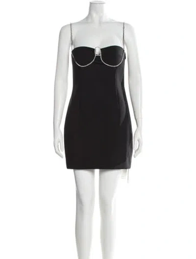 Pre-owned Area Square Neckline Mini Dress In Gray