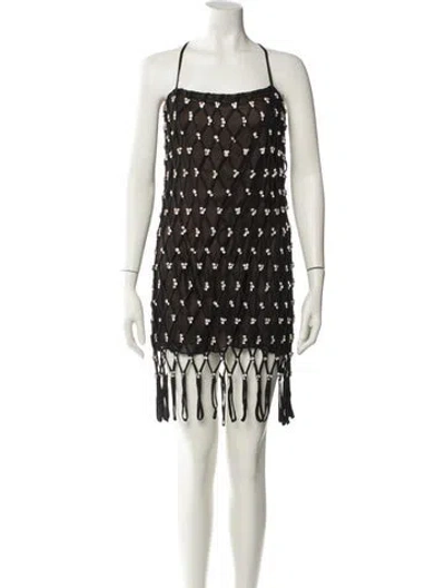 Pre-owned Area Square Neckline Mini Dress In Multi