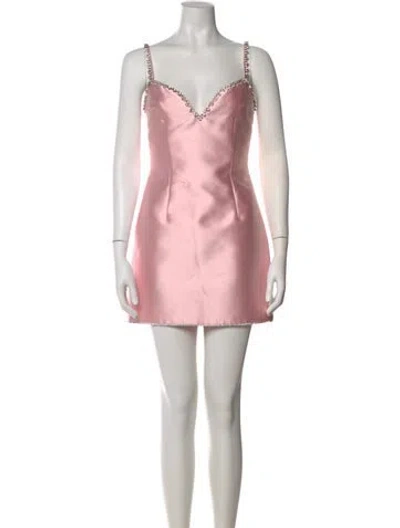 Pre-owned Area Square Neckline Mini Dress In Pink