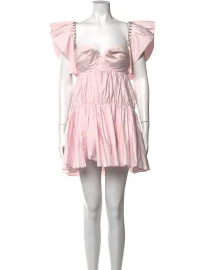 Pre-owned Area Square Neckline Mini Dress In Pink