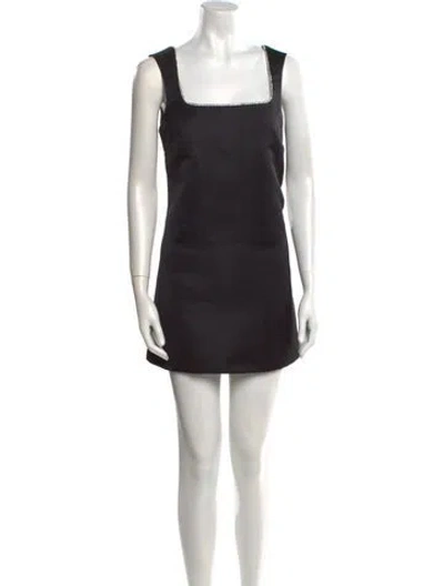 Pre-owned Area Square Neckline Mini Dress W/ Tags In Black