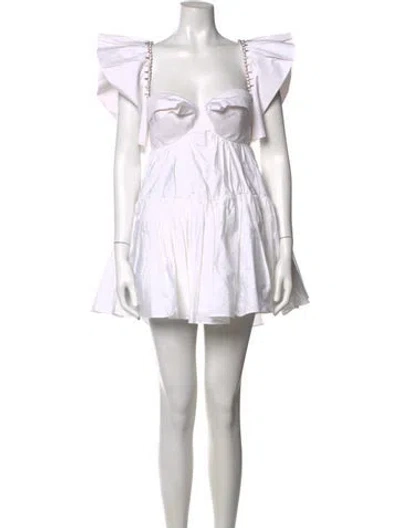 Pre-owned Area Square Neckline Mini Dress W/ Tags In Blue