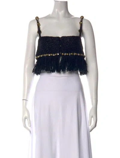 Pre-owned Area Square Neckline Sleeveless Crop Top W/ Tags In White