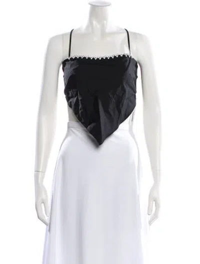 Pre-owned Area Square Neckline Sleeveless Crop Top In White