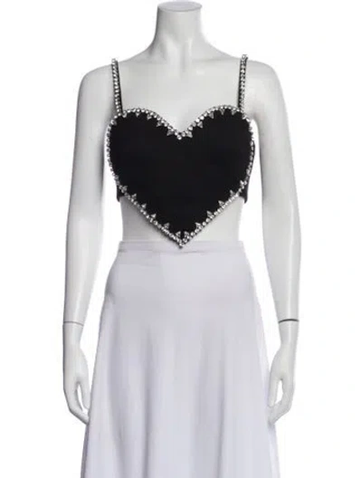 Pre-owned Area Square Neckline Sleeveless Crop Top In White