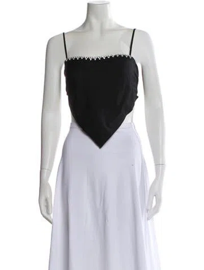 Pre-owned Area Square Neckline Sleeveless Crop Top In White