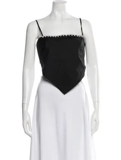 Pre-owned Area Square Neckline Sleeveless Top In Black