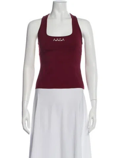 Pre-owned Area Square Neckline Sleeveless Top In Burgundy